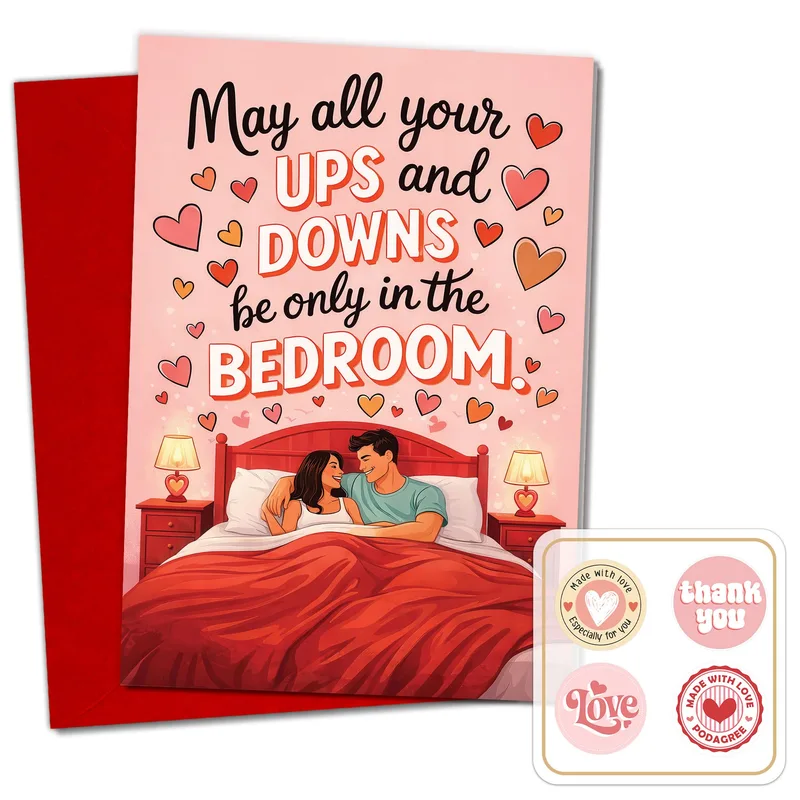 Romantic Bedroom Card for Newlyweds and Lovers