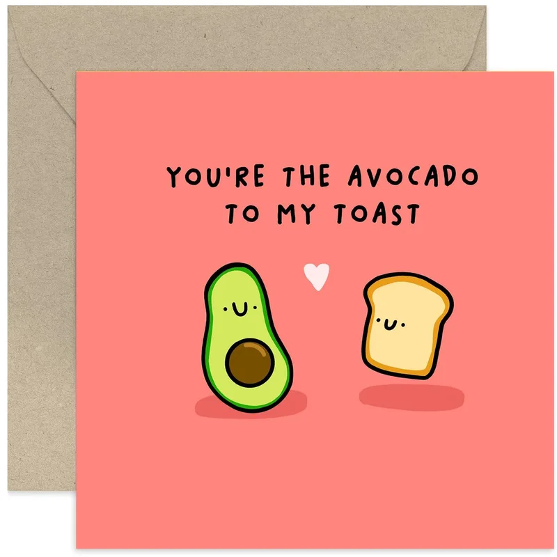 Avocado Toast Love Card: Two Halves of a Perfect Pair
