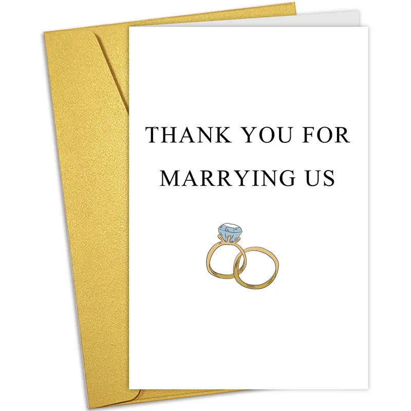 Thank You for Marrying Card with Gold Rings Design
