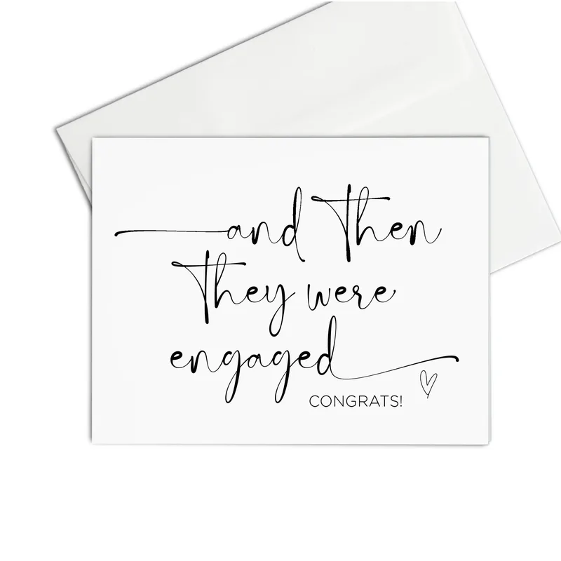 And Then They Were Engaged Card: Funny Engagement Card for Couples