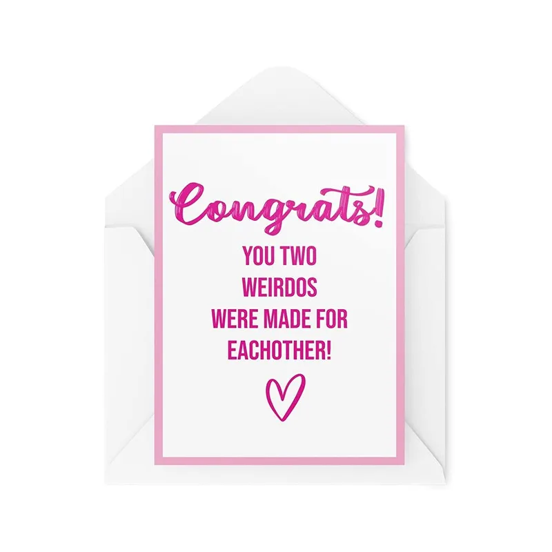 Weirdos Made for Each Other Card for Engaged Couples