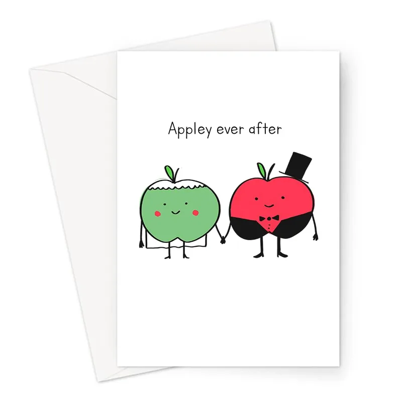 Wedding Apple Couple Card: Appley Ever After Design