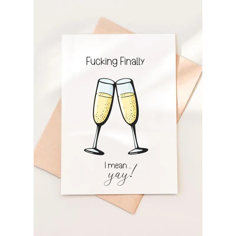 Finally Free Card: a funny toast for a fresh start
