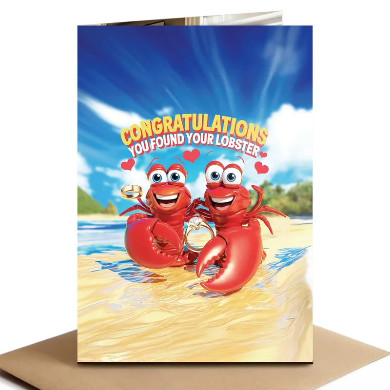 Engaged Lobsters Card: Congrats on Finding Your Lobster