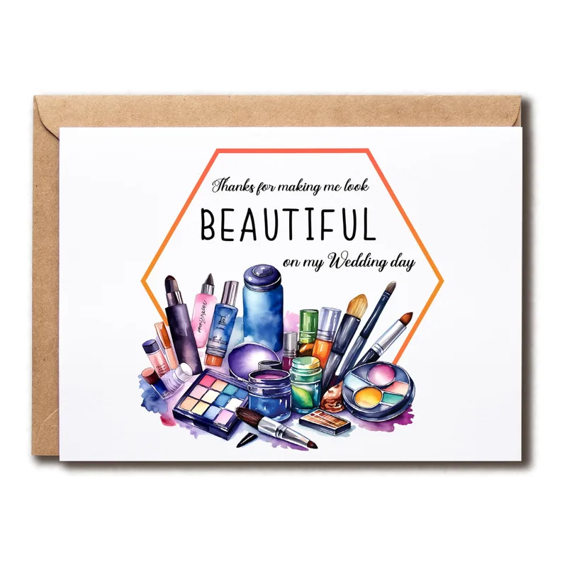 Makeup Artist Wedding Thank You Card: Beautiful on My Day