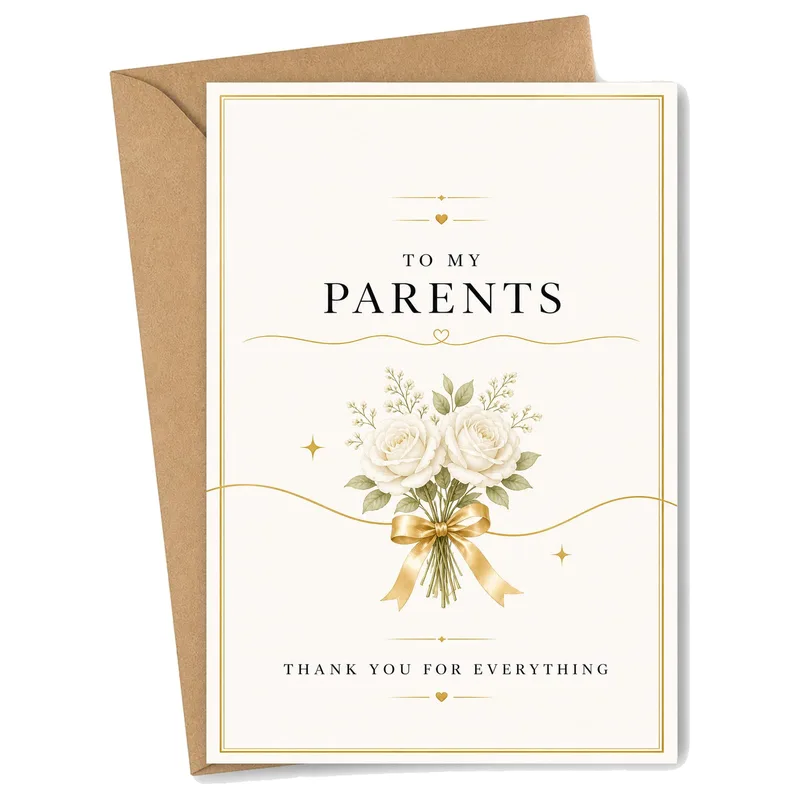 Thank You Parents Card for Wedding Day Gratitude