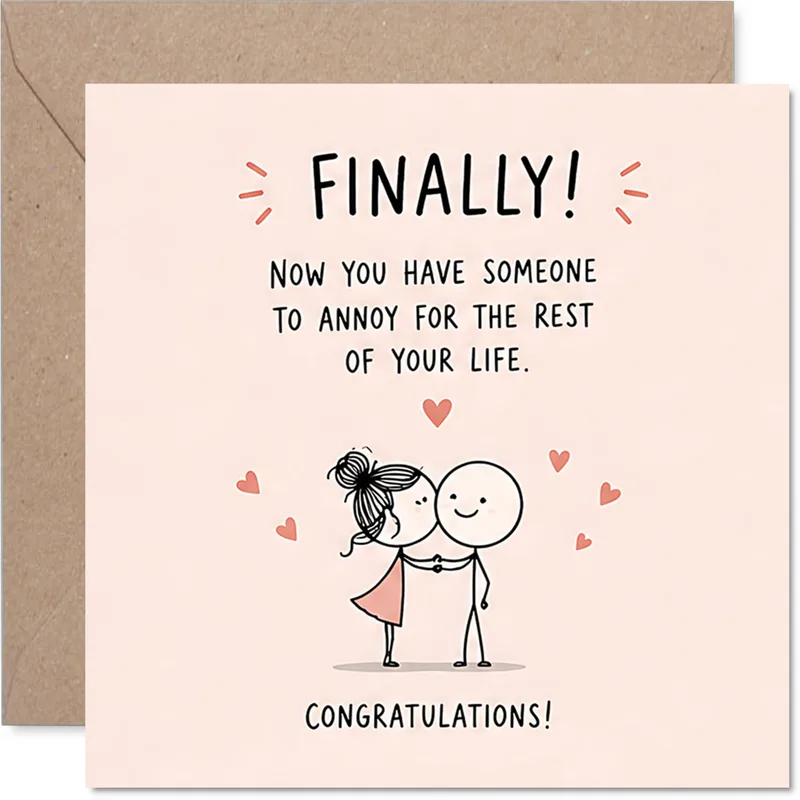 Finally Now Card for a Funny Engagement Congrats