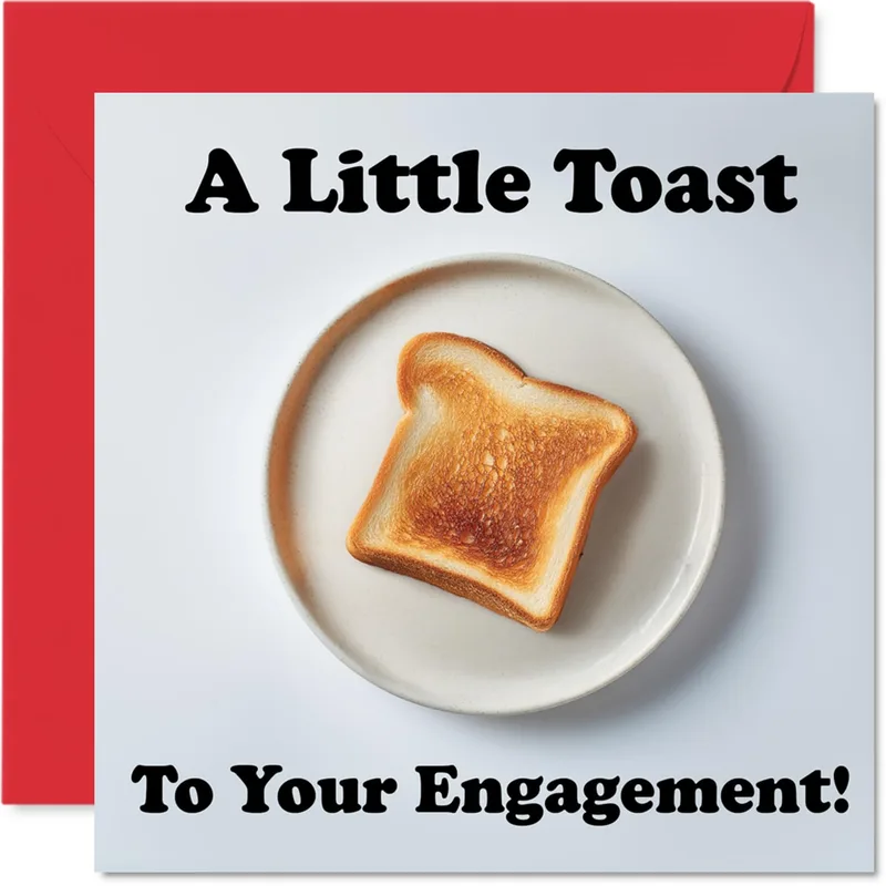Toast on Plate Card: A Little Toast to Your Engagement