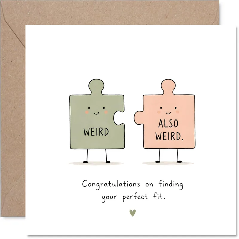 Weird Couple Wedding Card for the Perfect Match