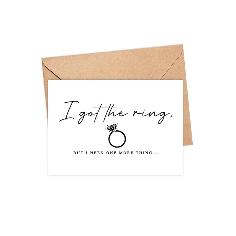 Engagement Question Card for Maid of Honor with Ring Script