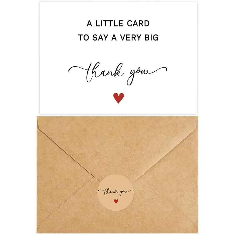 Panel Red Heart Thank You Card for Big Gratitude