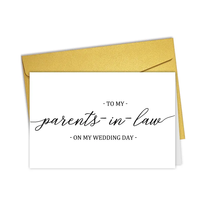Black Script White Wedding Card for Future In-Laws