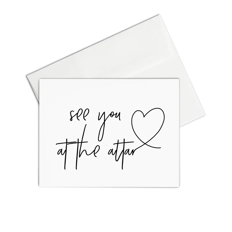 Panel Black Script Wedding Card: See You At The Altar Greeting