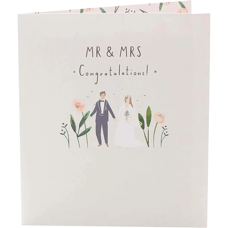 Bride Groom Wedding Card featuring Mr and Mrs text