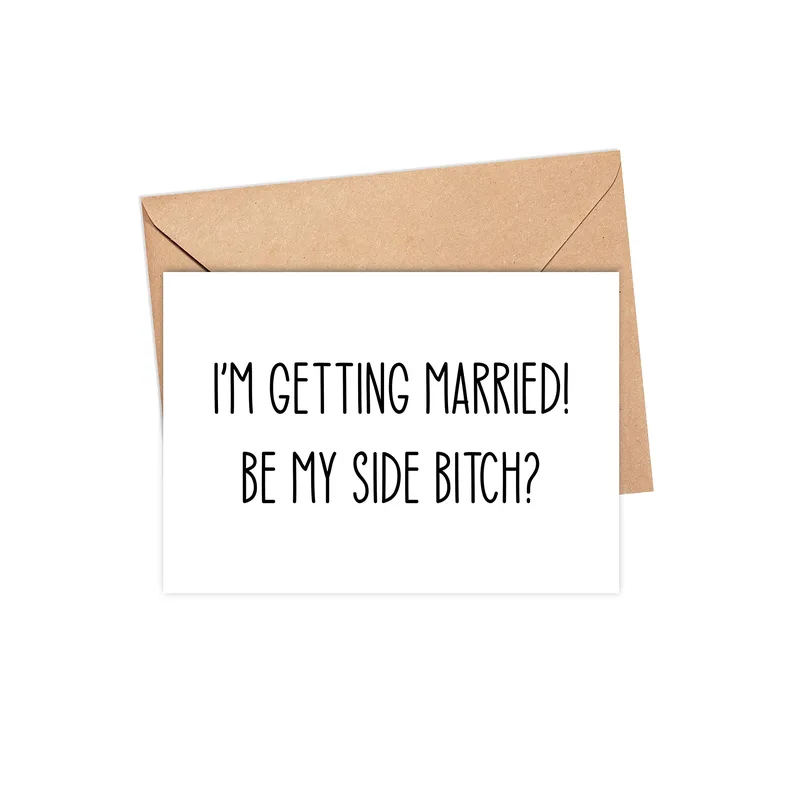 Kraft Envelope Black Wedding Card for Bridesmaid Proposal