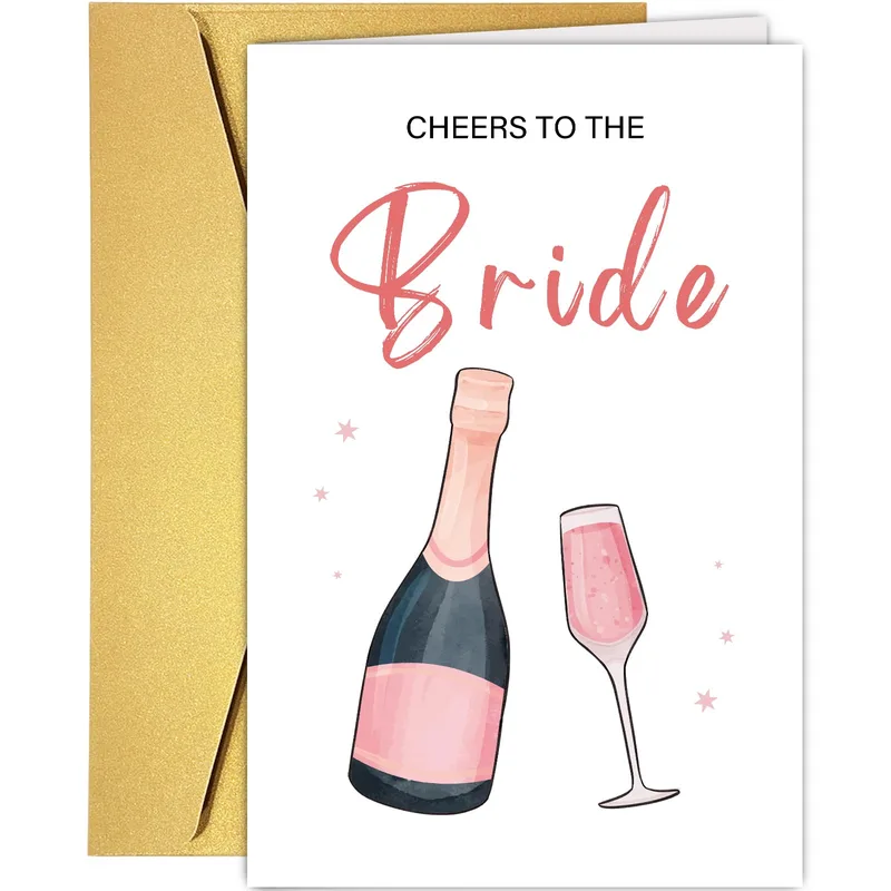 Pink Champagne Bottle Bridal Shower Card Celebrates the Future Bride