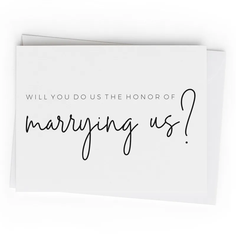Black Script on White Card: A Proposal for Your Wedding Officiant