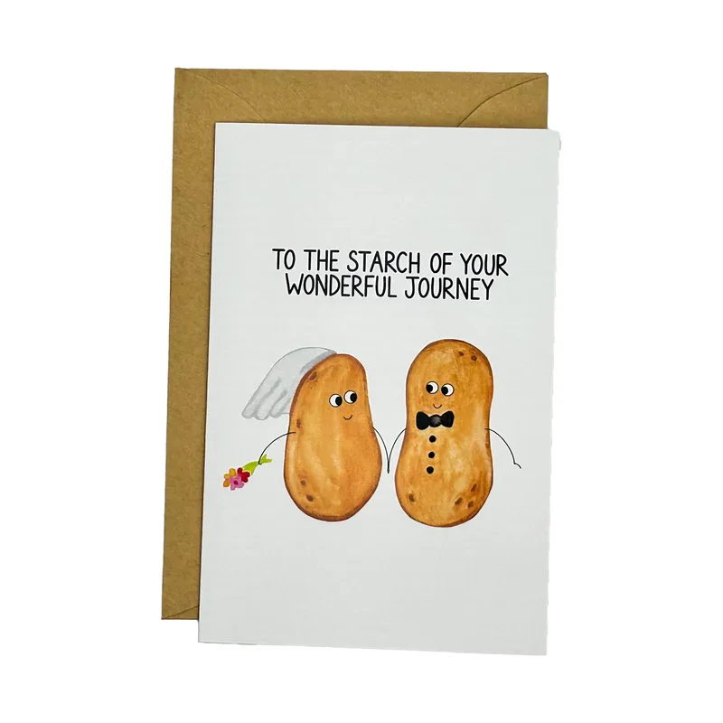 Cartoon Peanuts Wedding Veil Card for a Potato Couple