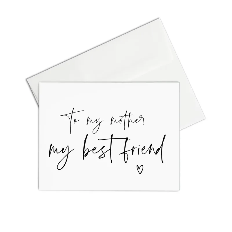 To My Mother Card: Best Friend Script Design for Wedding Day