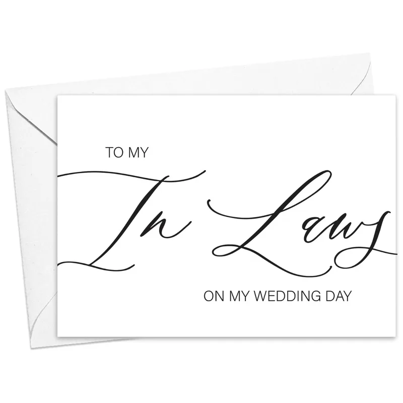 To My In-Laws Card: A Wedding Day Keepsake for Your New Family