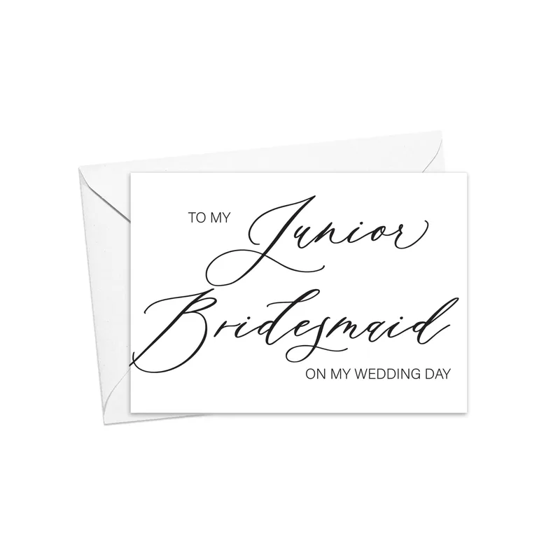To My Junior Bridesmaid Card for Wedding Day Tribute