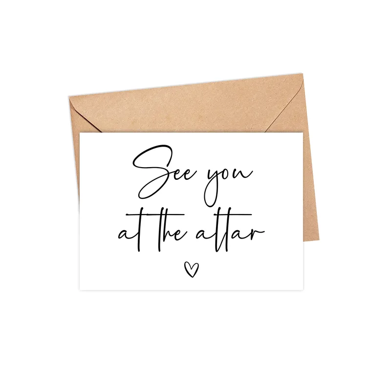 Black Script Heart Card: See You At The Altar Greeting Card