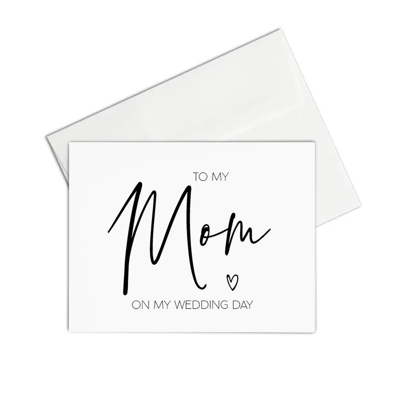 Black Script on White Card for Mother of the Bride