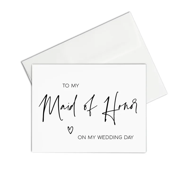 To My Maid of Honor Wedding Card for Bridesmaids