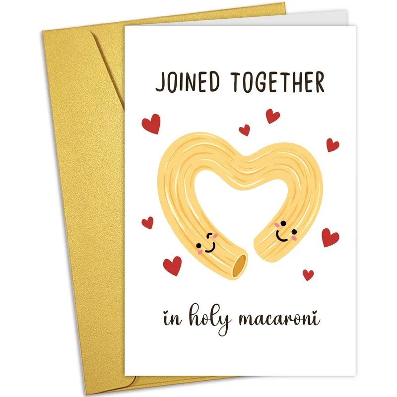 Heart Smiling Pasta Wedding Card for a Fun Engagement