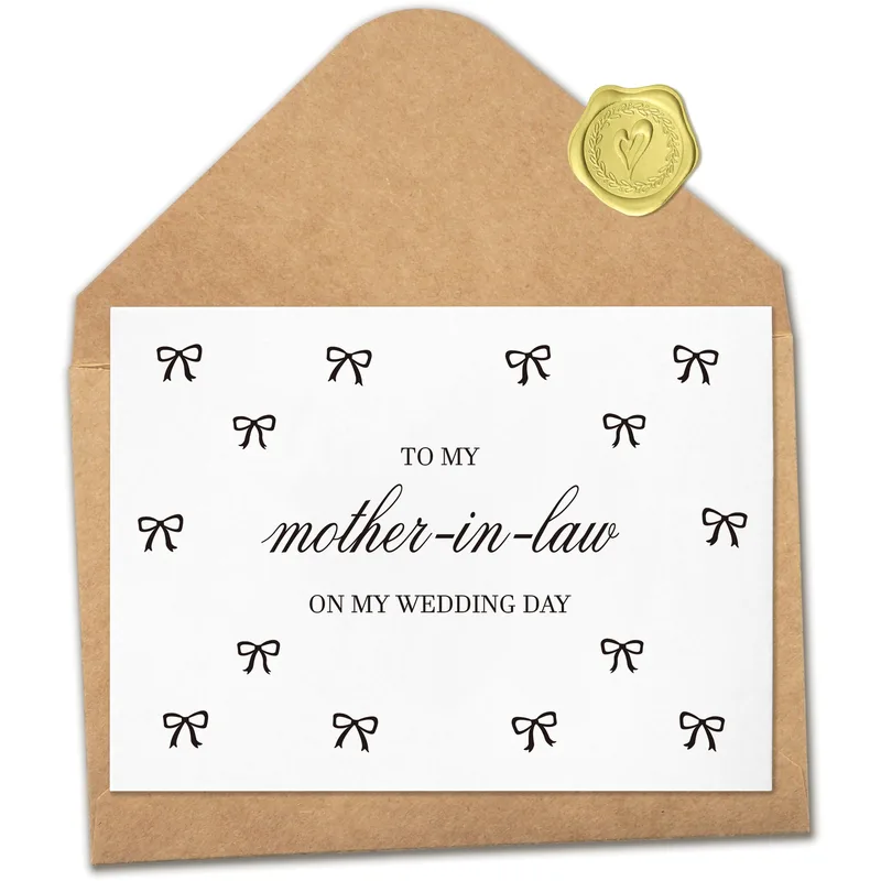Envelope Printed Bows Wedding Card