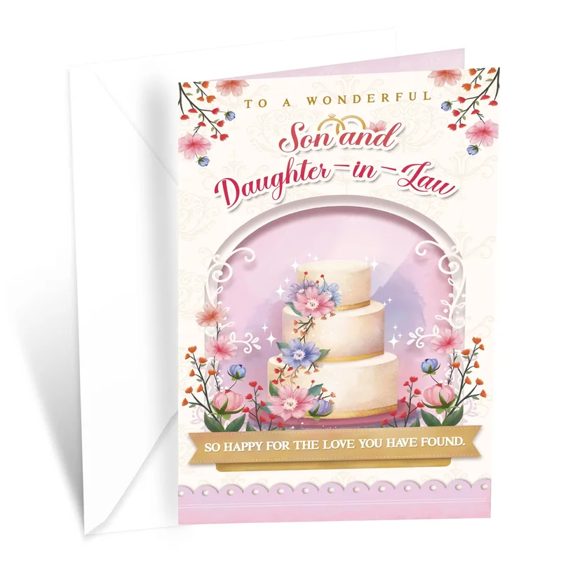 Pink Wedding Cake Scalloped Card for a Wonderful Son