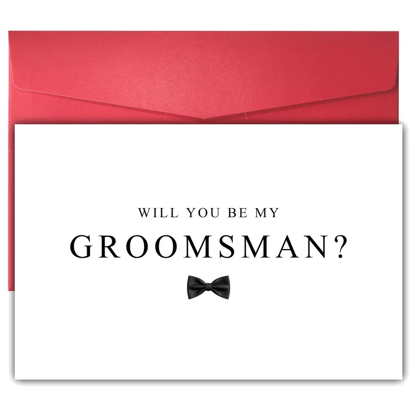Bow Tie Minimal Wedding Card: Will You Be My Groomsman Proposal