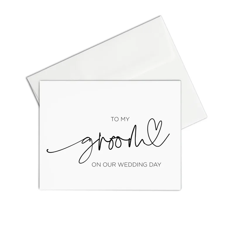 To My Groom Card: A Minimalist Wedding Tribute for Your Partner