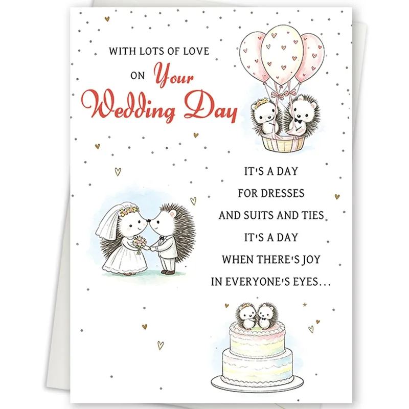 Hot Air Balloons Wedding Card – Greeting Card in natural