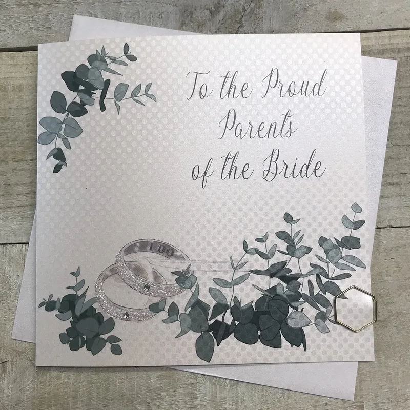 Eucalyptus and Silver Rings Card – Greeting Card in natural