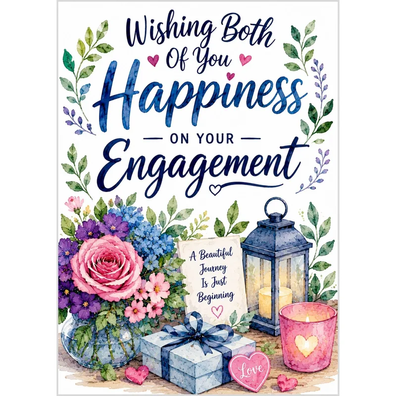 Lantern Gift Boxes Engagement Card Wishing Both Of You
