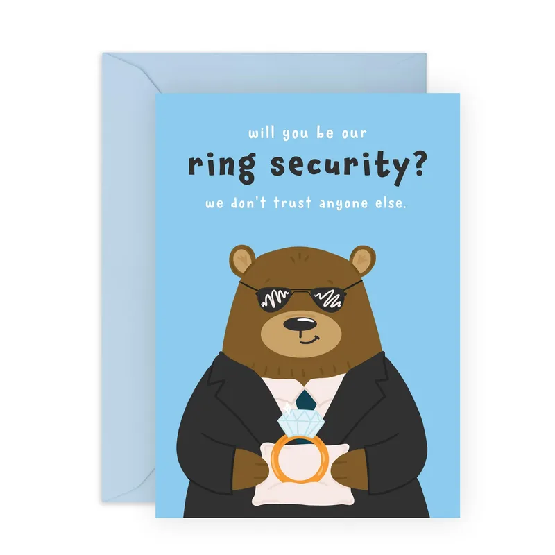 Bear Tuxedo Blue Wedding Card – Greeting Card in natural