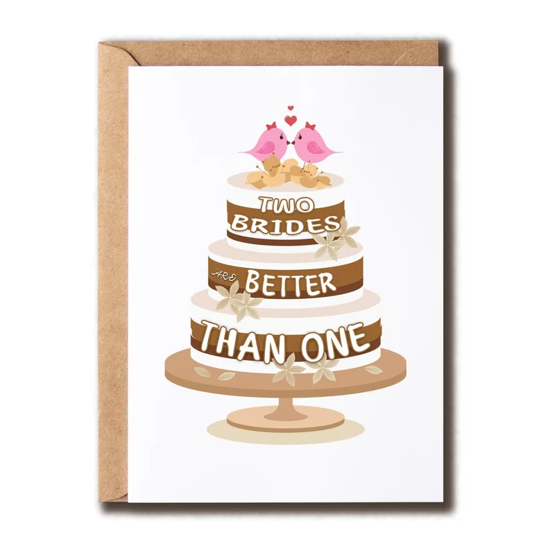 Cake Lovebirds Wedding Card