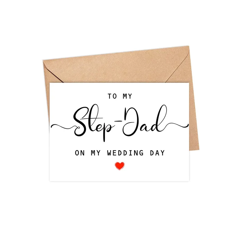 Script Kraft Envelope Wedding Card for a Special Father Figure
