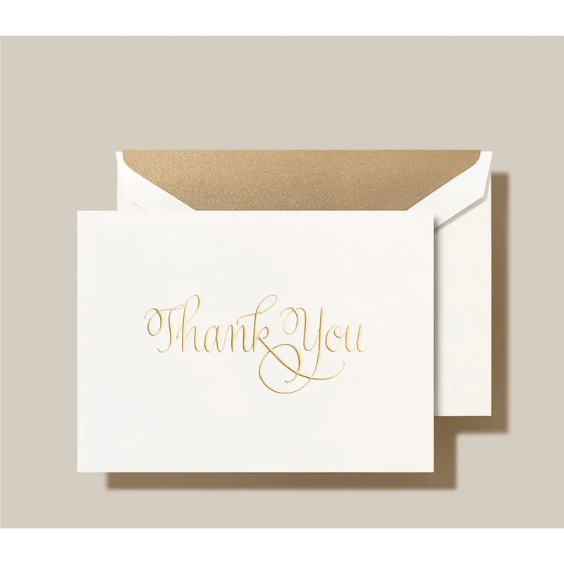 Script Cream Envelopes Thank You Card for Elegant Gratitude