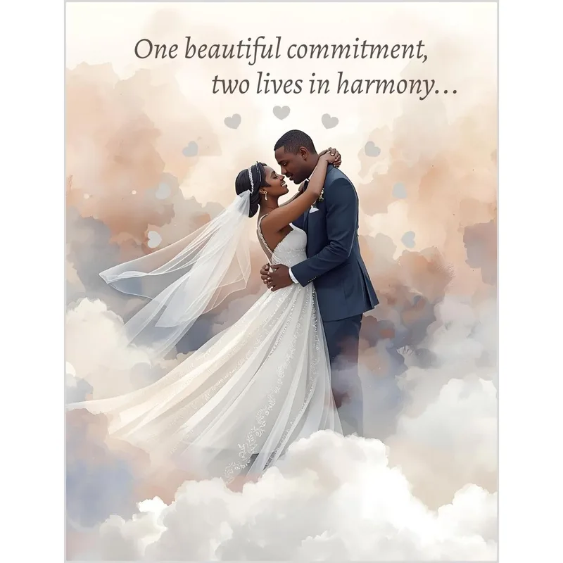 Couple Dancing Clouds Wedding Card