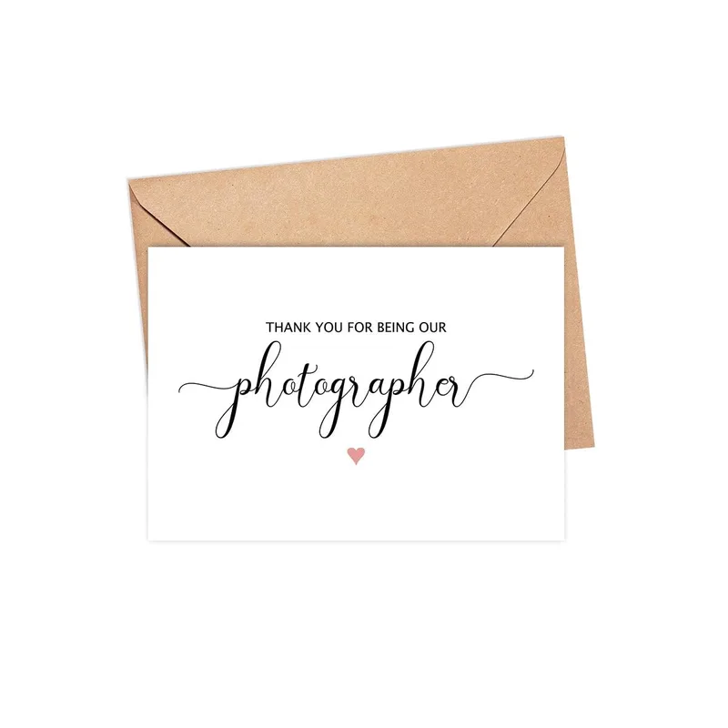 Script Kraft Envelope Thank You Card for Capturing Your Big Day