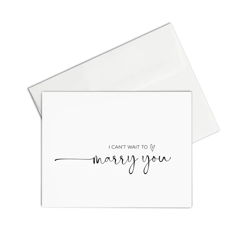 I Can't Wait Card: Minimalist Script Wedding Greeting