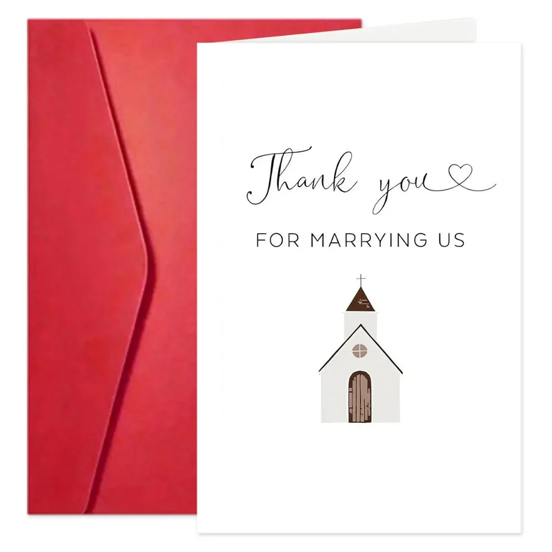 Icon Red Envelope Thank You Card for Wedding Officiants