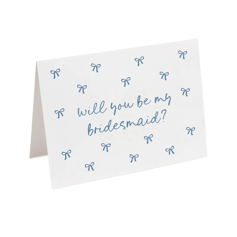 Bows Script Card Wedding Card for Bridesmaid Proposal