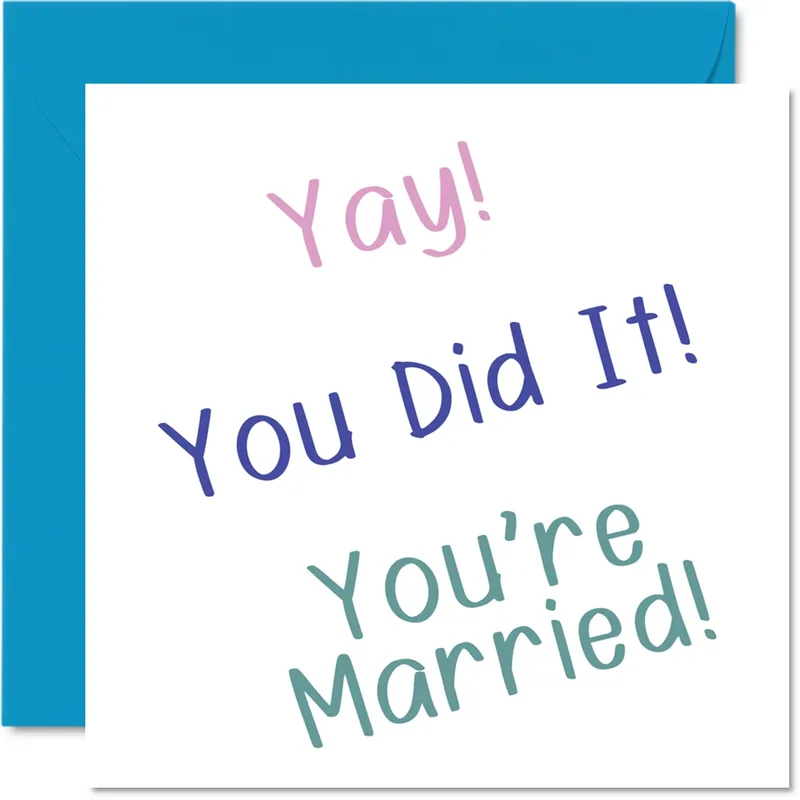 Bold Colorful Lettering Wedding Card
