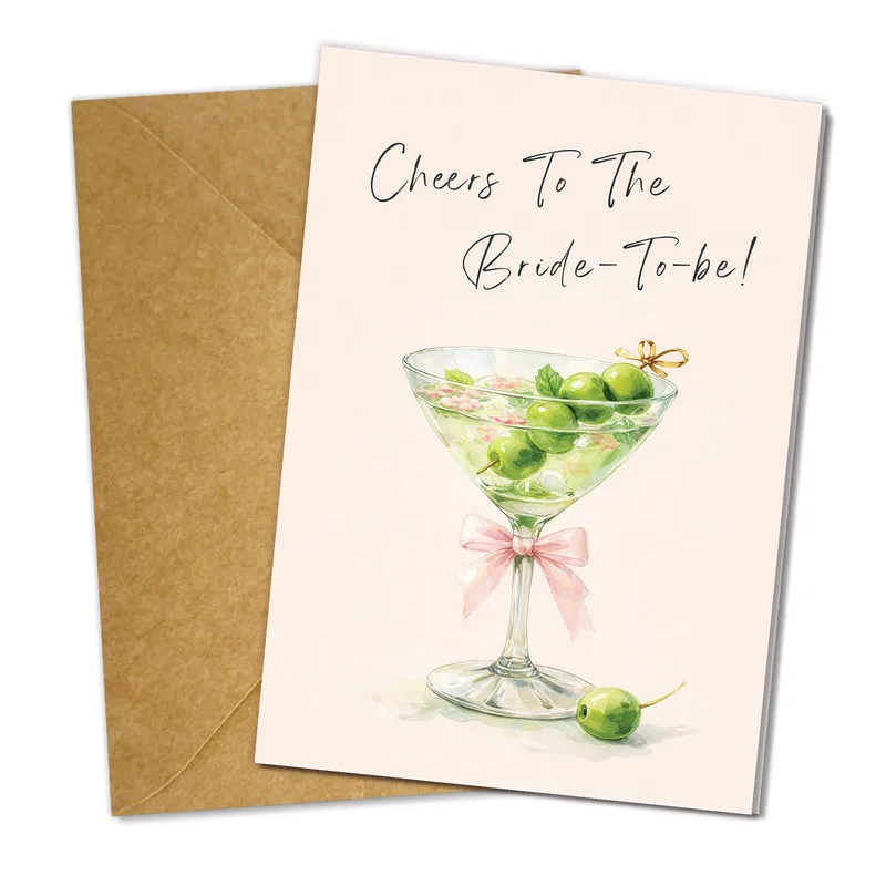 Glass Pink Bow Bridal Shower Card Celebrates the Future Bride