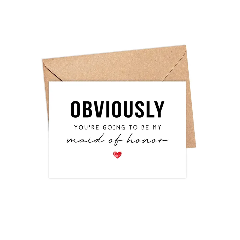 Bold Black Minimal Wedding Card – Greeting Card in natural