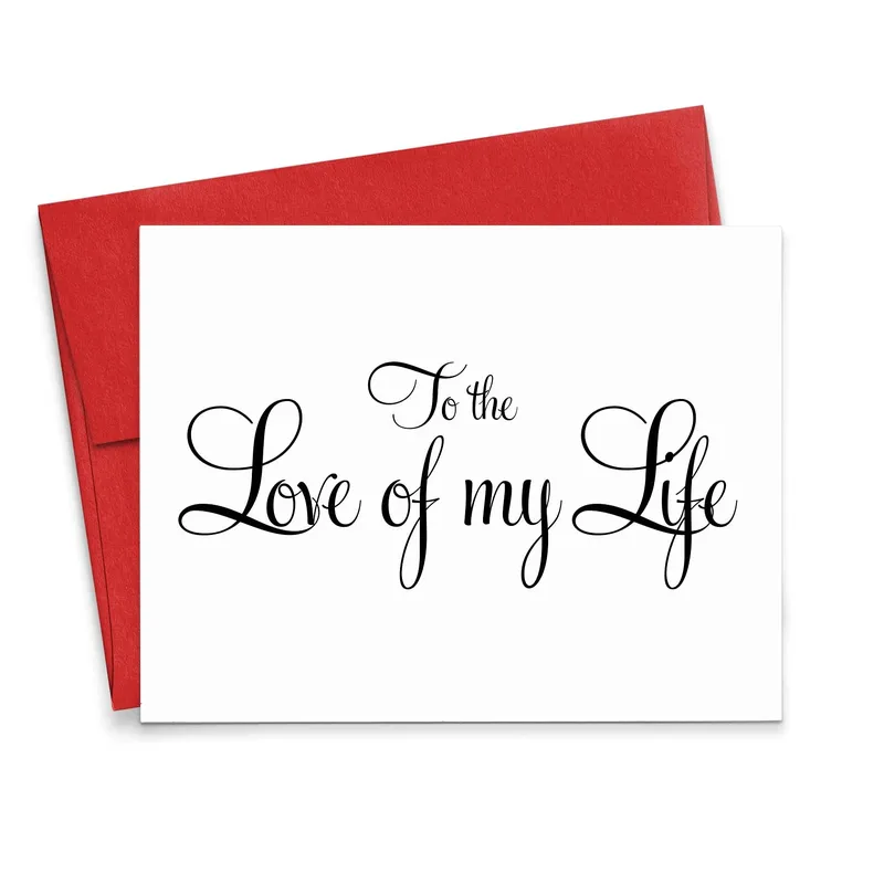 Script Red Envelope Love Card for Your Groom or Bride