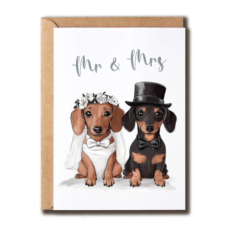 Couple Bride Groom Wedding Card – Greeting Card in natural